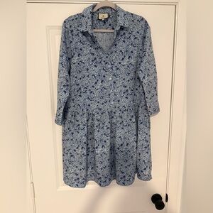 Tuckernuck Blue Floral Button-Front Dress